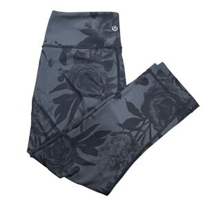 Lululemon Align Crop Leggings Size 6 Black Floral‎ Print Yoga Pants
